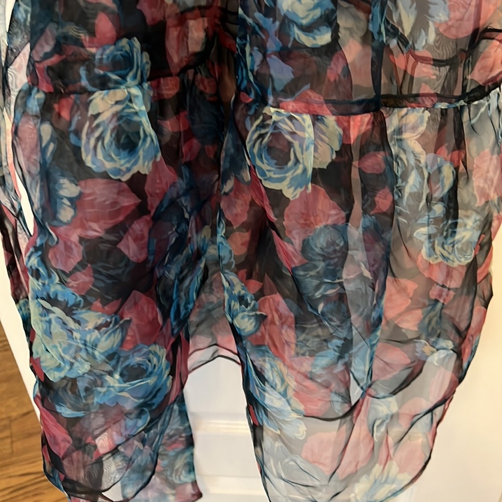 ZARA FLIRAL SHEER DRESS W/BELT - Picture 5 of 10